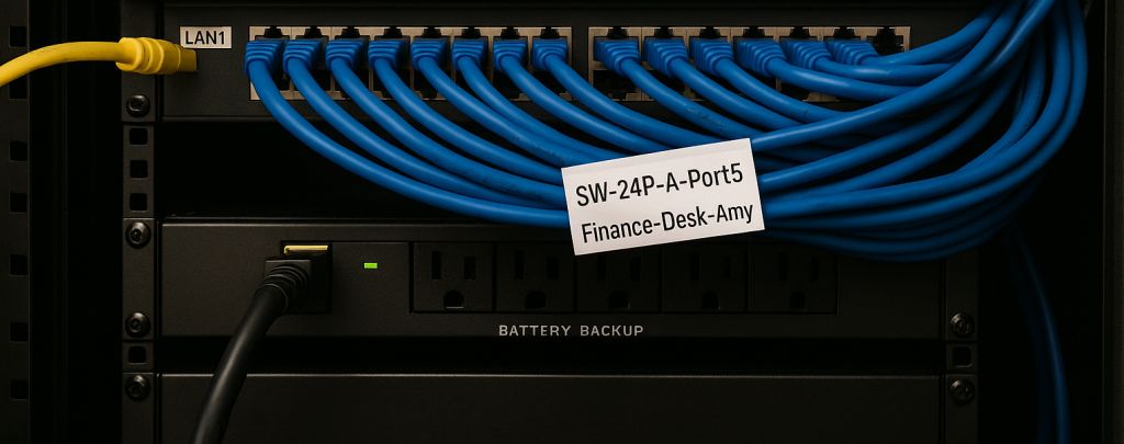 Clean cabling from IP Office to PoE switch and desk phones